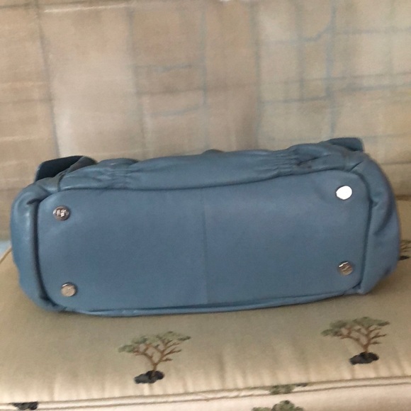 Donald J Pliner Blue Leather Bucket Bag - Picture 6 of 10